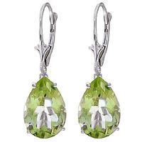 green amethyst drop earrings 100ctw in 9ct white gold