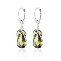 Green Amethyst Drop Earrings 13.0ctw in 9ct White Gold