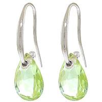 Green Amethyst Droplet Briolette Earrings 8.0ctw in 9ct White Gold