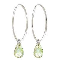 green amethyst briolette earrings 45ctw in 9ct white gold