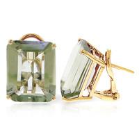 Green Amethyst Stud Earrings 13.0ctw in 9ct Gold