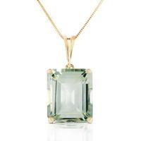 Green Amethyst Pendant Necklace 6.5ct in 9ct Gold