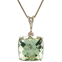 green amethyst rococo pendant necklace 36ct in 9ct gold