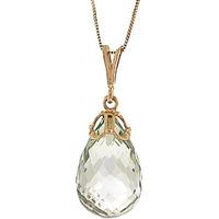 green amethyst tiara briolette pendant necklace 70ct in 9ct gold