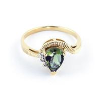 green amethyst and diamond belle ring 15ct in 9ct gold