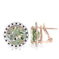 green amethyst and diamond stud french clip halo earrings 100ctw in 9c ...