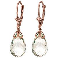 Green Amethyst Crown Briolette Drop Earrings 14.0ctw in 9ct Rose Gold