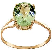 Green Amethyst Claw Set Ring 2.2ct in 9ct Gold