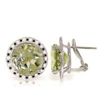 green amethyst and diamond stud french clip halo earrings 100ctw in 9c ...