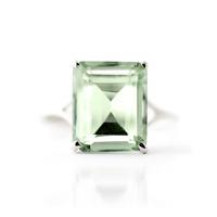 green amethyst ring 65ct in 9ct white gold