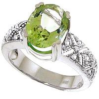 green amethyst and diamond renaissance ring 30ct in 9ct white gold