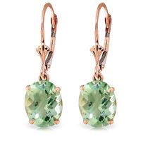 Green Amethyst Drop Earrings 6.25ctw in 9ct Rose Gold