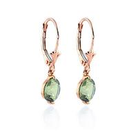 green amethyst drop earrings 31ctw in 9ct rose gold