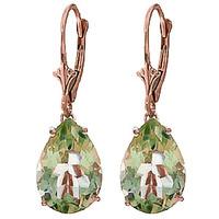 Green Amethyst Drop Earrings 10.0ctw in 9ct Rose Gold