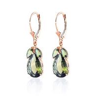 green amethyst drop earrings 130ctw in 9ct rose gold