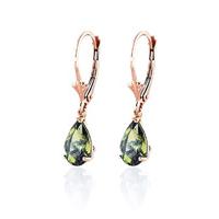 green amethyst belle drop earrings 245ctw in 9ct rose gold