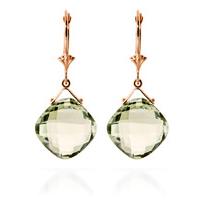 green amethyst deflection drop earrings 175ctw in 9ct rose gold