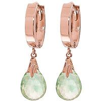 green amethyst teardrop briolette earrings 60ctw in 9ct rose gold