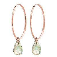 green amethyst briolette earrings 45ctw in 9ct rose gold