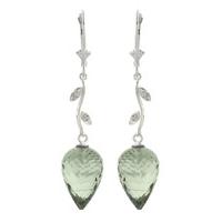 green amethyst and diamond drop earrings 190ctw in 9ct white gold