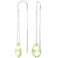 green amethyst scintilla briolette earrings 60ctw in 9ct white gold