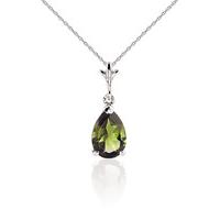 Green Amethyst Belle Pendant Necklace 1.5ct in 9ct White Gold