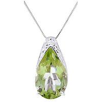 green amethyst snowcap pendant necklace 50ct in 9ct white gold