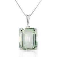 green amethyst pendant necklace 65ct in 9ct white gold