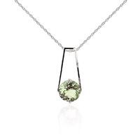 green amethyst embrace pendant necklace 145ct in 9ct white gold