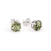 Green Amethyst Stud Earrings 3.1ctw in 9ct White Gold