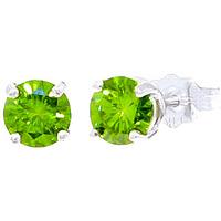 green diamond stud earrings in 9ct white gold