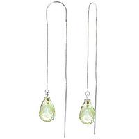 Green Amethyst Scintilla Briolette Earrings 4.5ctw in 9ct White Gold