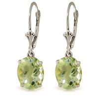 Green Amethyst Drop Earrings 6.25ctw in 9ct White Gold