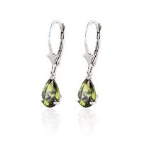 green amethyst belle drop earrings 245ctw in 9ct white gold