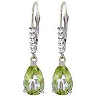 green amethyst and diamond belle drop earrings 30ctw in 9ct white gold