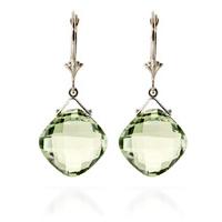 green amethyst deflection drop earrings 175ctw in 9ct white gold