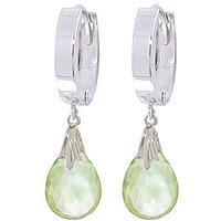 green amethyst teardrop briolette earrings 60ctw in 9ct white gold