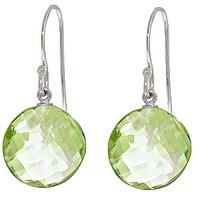 Green Amethyst Chequer Cut Drop Earrings 12.0ctw in 9ct White Gold