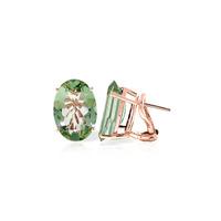 green amethyst stud earrings 151ctw in 9ct rose gold