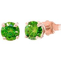 green diamond stud earrings in 9ct rose gold