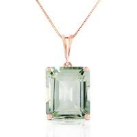 green amethyst pendant necklace 65ct in 9ct rose gold