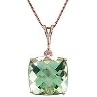 green amethyst rococo pendant necklace 36ct in 9ct rose gold