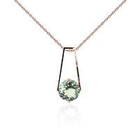 Green Amethyst Embrace Pendant Necklace 1.45ct in 9ct Rose Gold