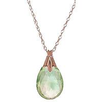 green amethyst dewdrop briolette pendant necklace 30ct in 9ct rose gol ...