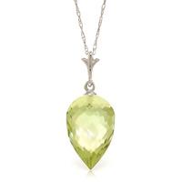 green amethyst briolette pendant necklace 95ct in 9ct white gold