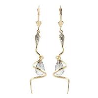 Green Amethyst and Diamond Serpent Earrings 4.5ctw in 9ct Gold