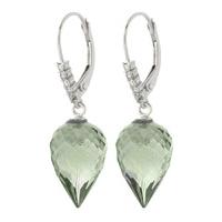 green amethyst and diamond drop earrings 190ctw in 9ct white gold