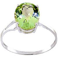 green amethyst claw set ring 22ct in 9ct white gold