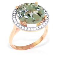 green amethyst and diamond halo ring 50ct in 9ct rose gold