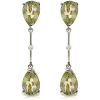 green amethyst and diamond drop earrings 60ctw in 9ct white gold